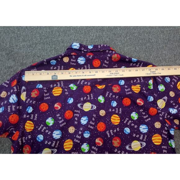 Spencer's Men's Shirt Button-Front Solar System Planets “Ask Me About Uranus" M - Picture 4 of 8